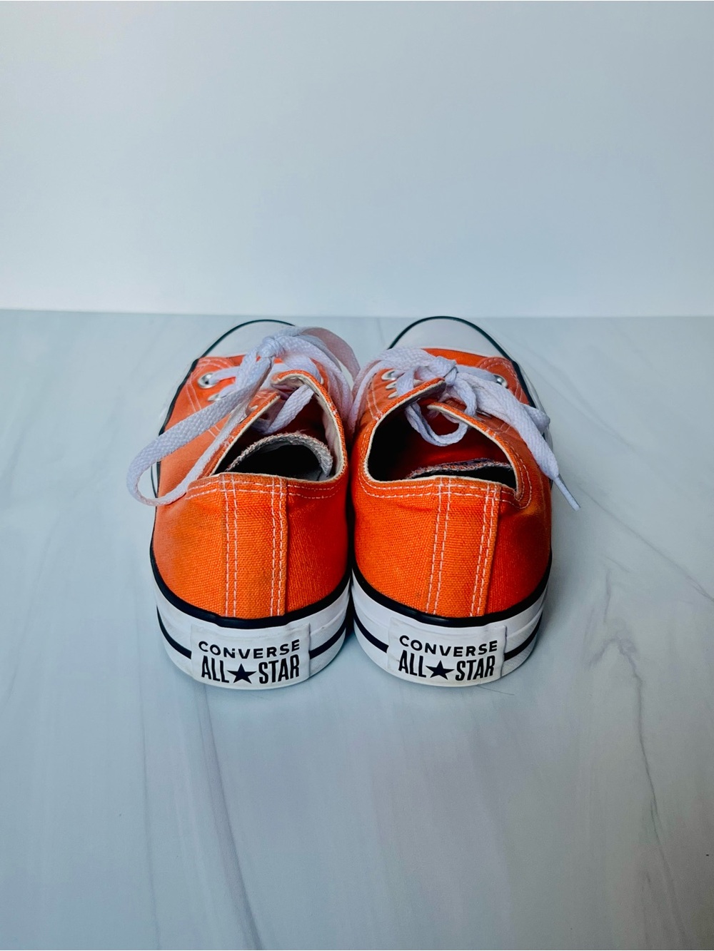 Converse Orange Low Top Canvas Sneakers with White Trim - Picture 2 of 6